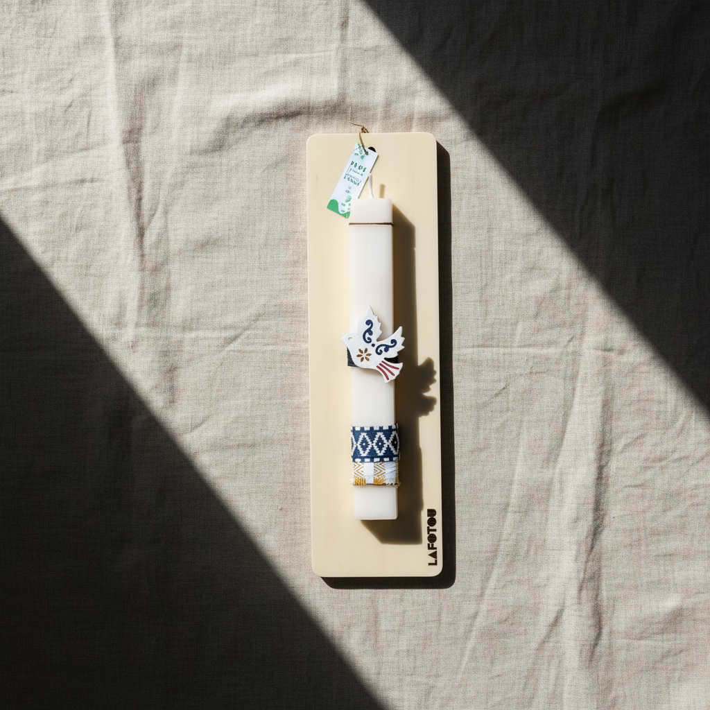 Λαμπάδα χειροποίητη "Περιστέρι"