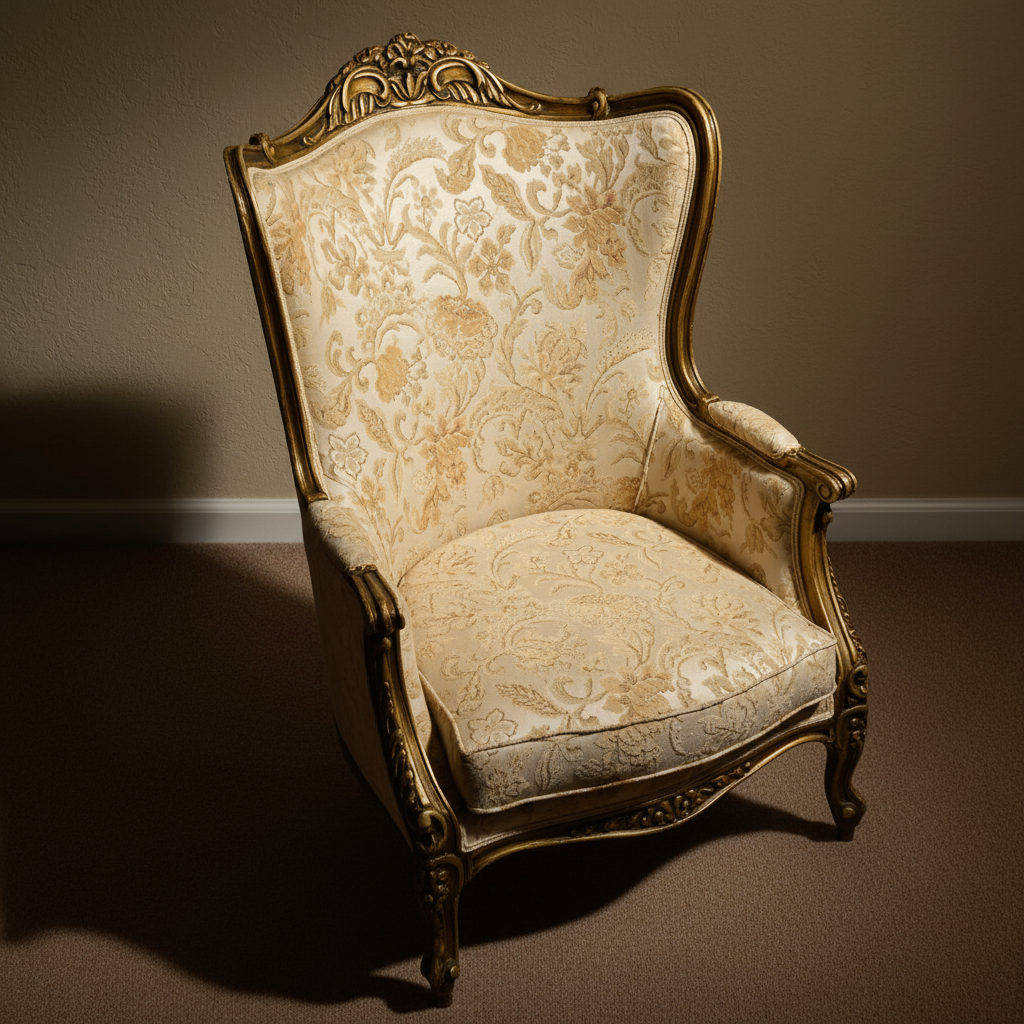 Πολυθρόνα μπερζέρα αντίκα χρυσό/μπεζ