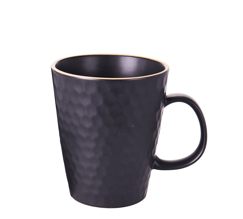 Κούπα Stoneware 425ml ανθρακί με σφυρήλατο φινίρισμα