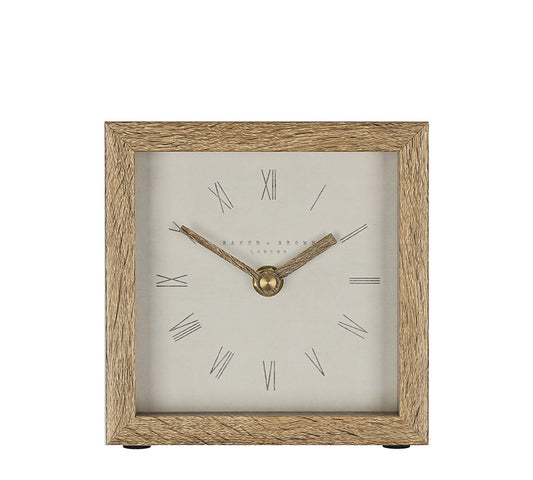 Επιτραπέζιο ρολόι σε απομίμηση ξύλου λευκό