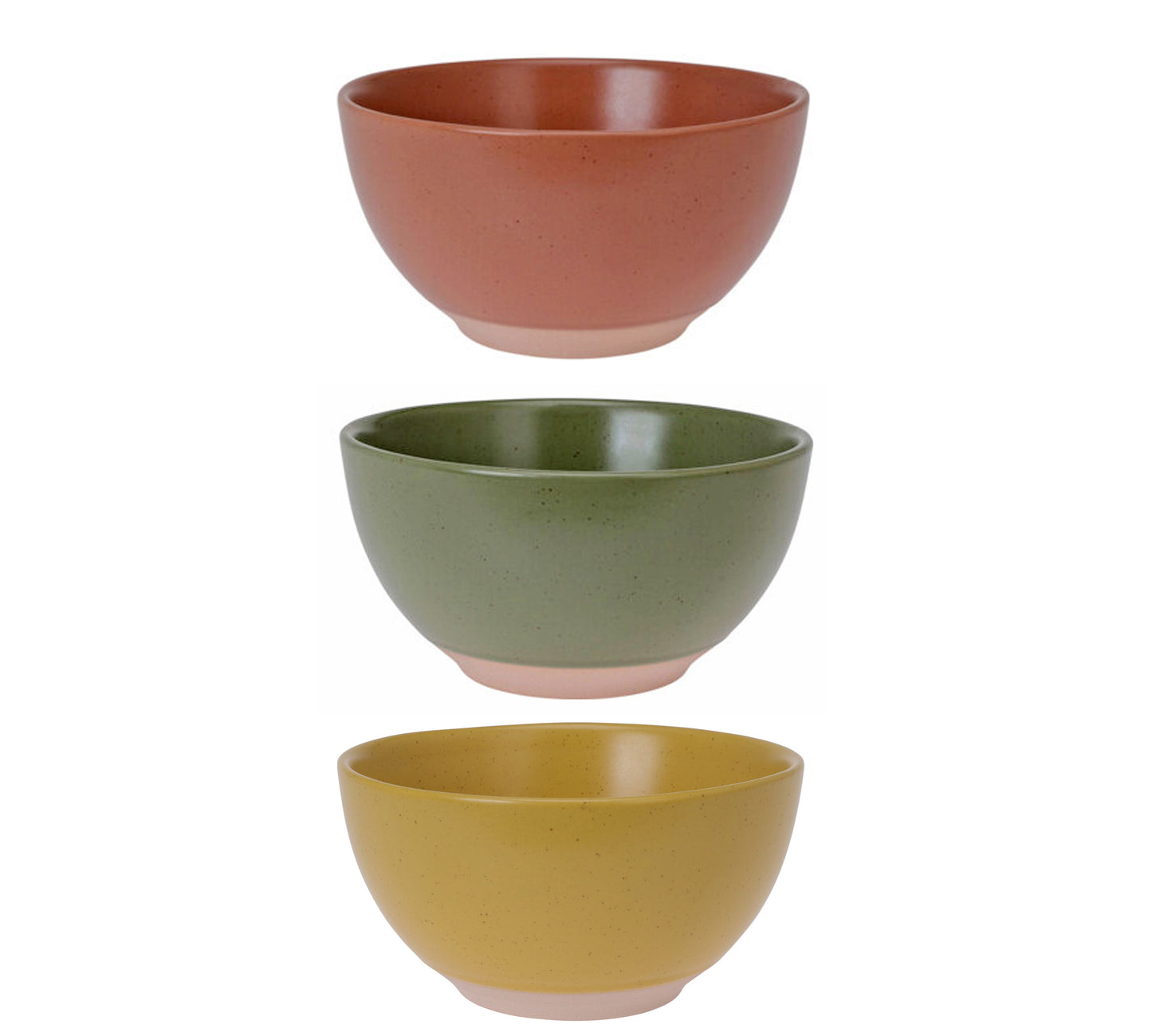 Μπολ stoneware 500ml σε λαδί, κίτρινο και κεραμιδί από την HomeGuru