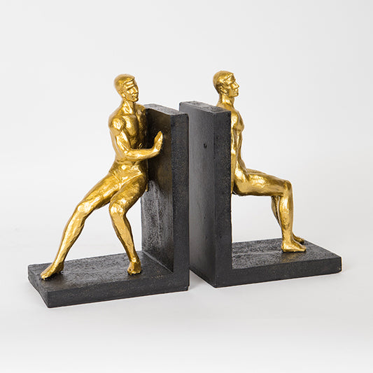 Βιβλιοστάτης με χρυσά αγαλματίδια σετ2