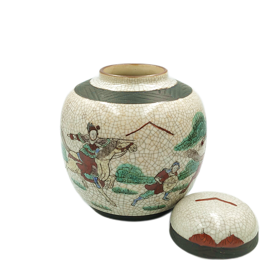 Satsuma βάζο με καπάκι αντίκα