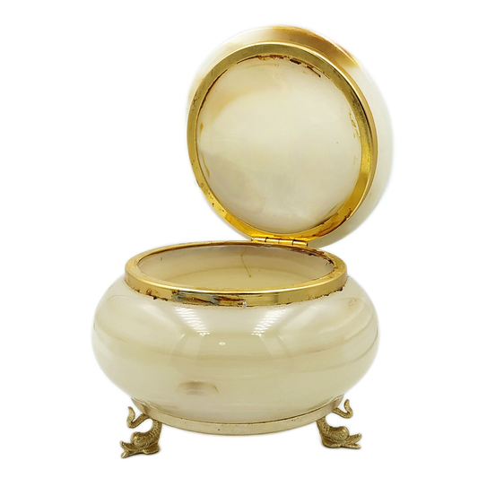 Μπιζουτιέρα αντίκα όνυχας/μπρούτζος χρυσή