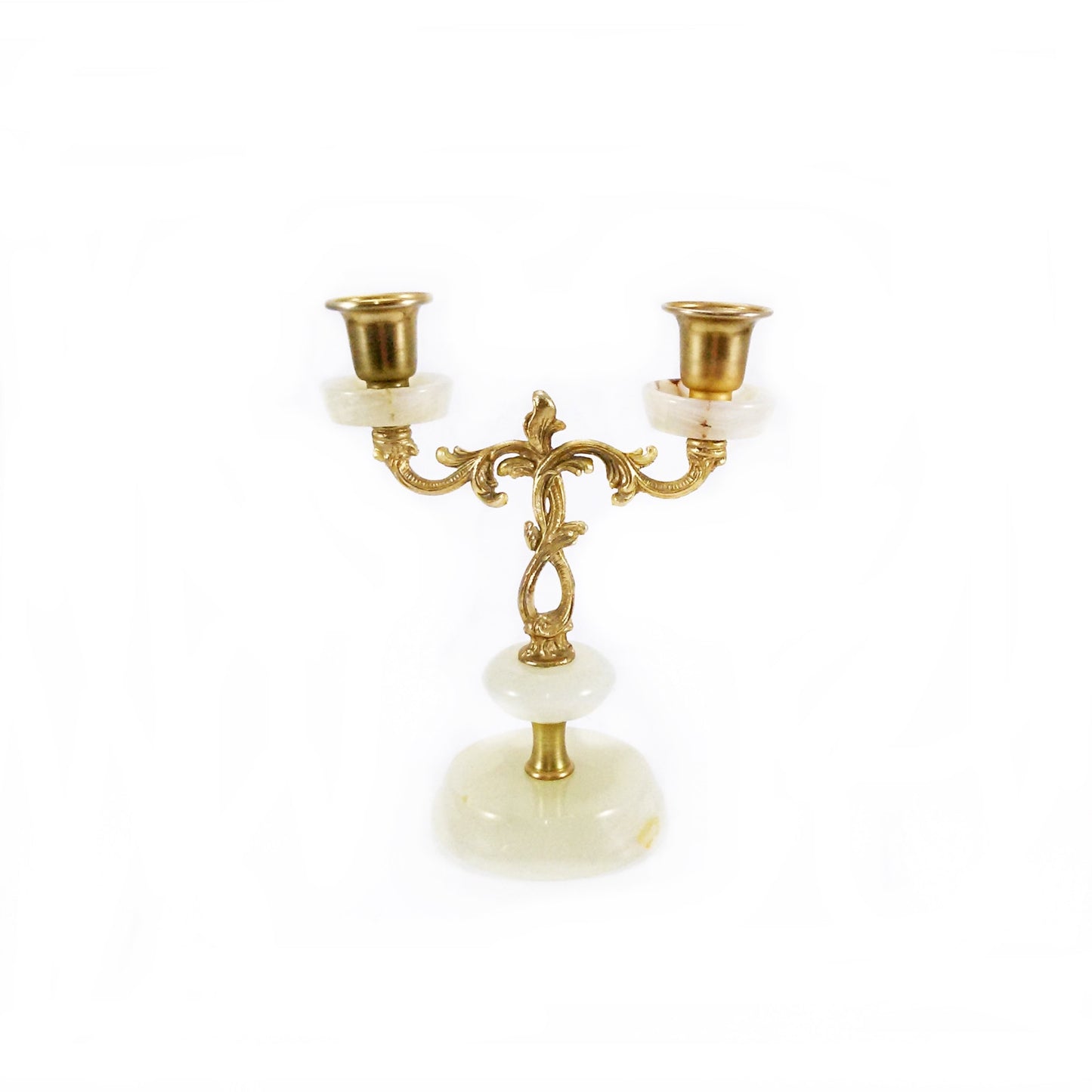 Κηροπήγιο αντίκα όνυχας/μπρούτζος διπλό