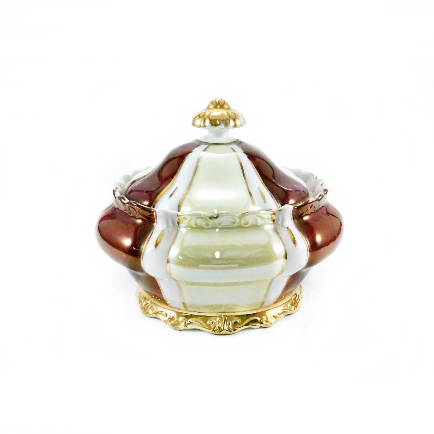 Μπωλ με καπάκι από πορσελάνη αντίκα Ιαπωνικού στυλ με διαστάσεις Δ16 x Υ14 εκ.