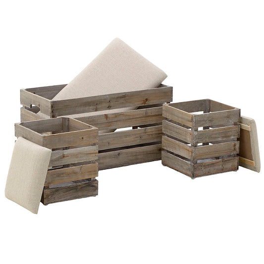 Σκαμπώ με αποθ. χώρο σετ3