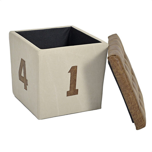 Σκαμπώ/κουτί υφασμάτινο μπέζ/καφέ