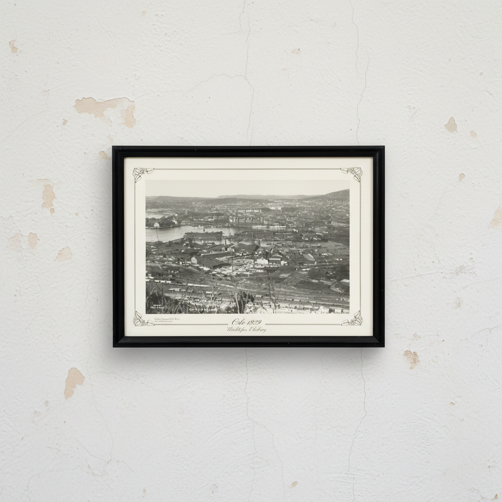Κάδρο Oslo 1929 με Ασπρόμαυρη Φωτογραφία - vintage διακοσμητικό αντικείμενο IDEE