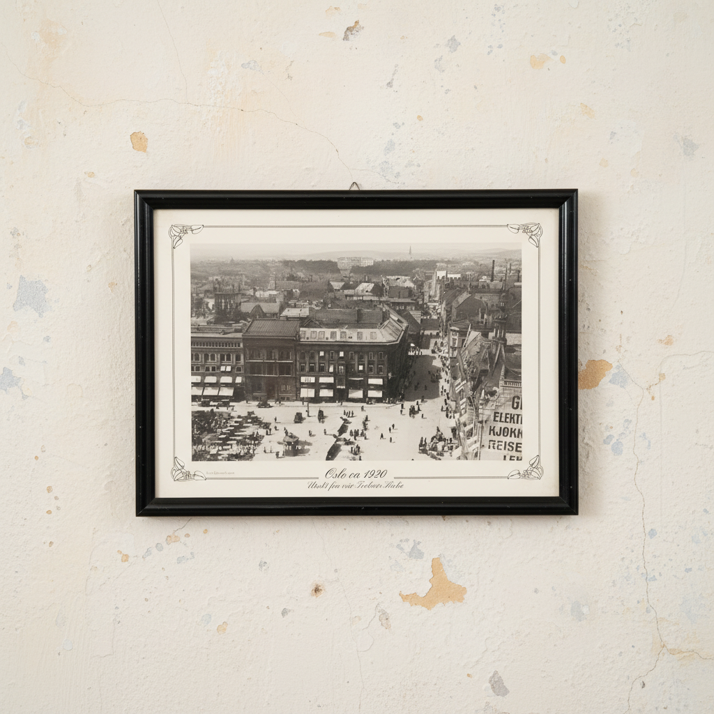 Κάδρο Oslo 1920 με Ασπρόμαυρη Φωτογραφία - vintage διακοσμητικό αντικείμενο IDEE