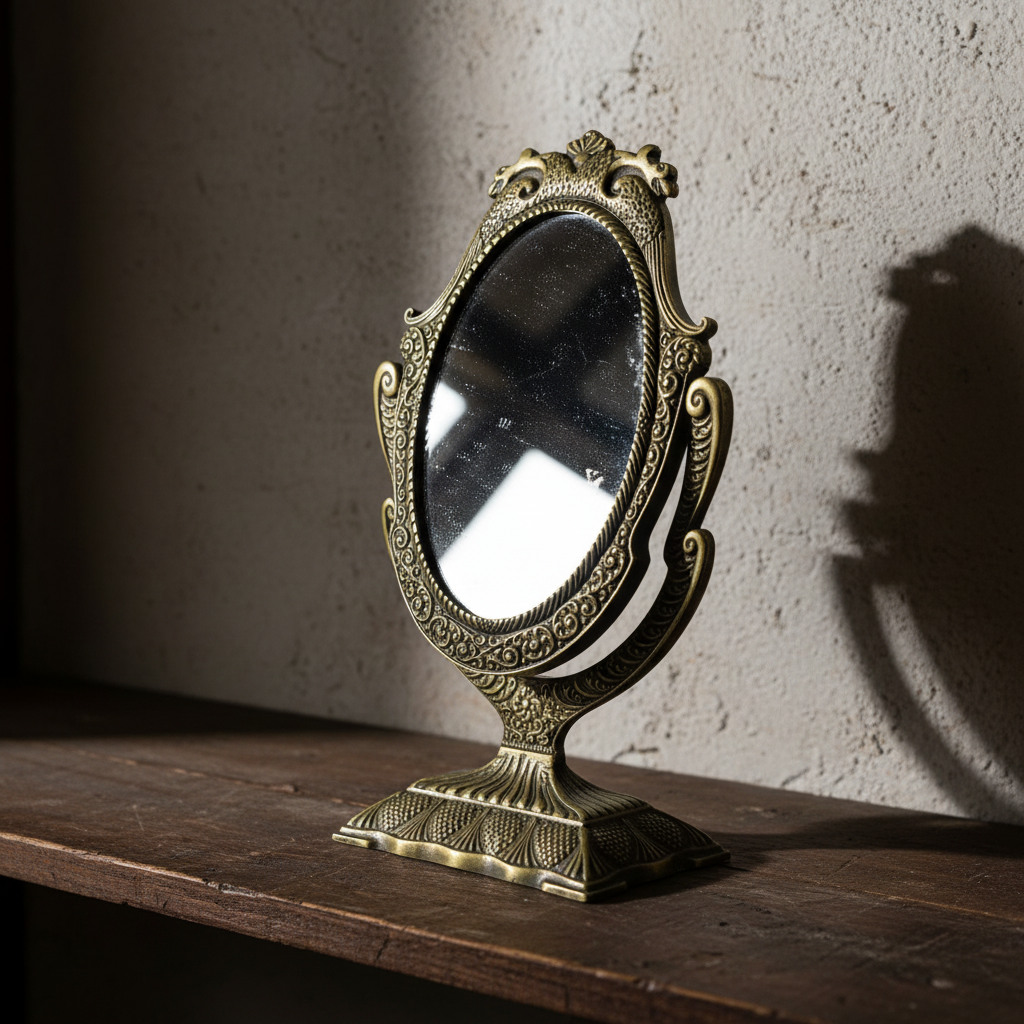 Καθρέπτης μπρούτζινος σκαλιστός χρυσός