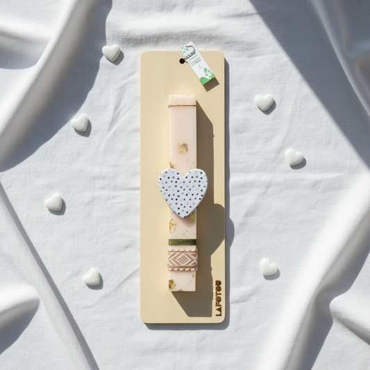 Λαμπάδα χειροποίητη "Καρδιά"