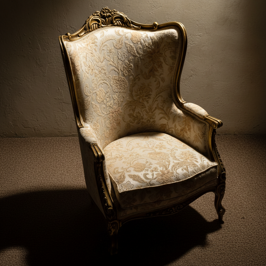 Πολυθρόνα μπερζέρα αντίκα χρυσό/μπεζ