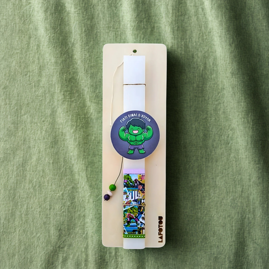 Λαμπάδα χειροποίητη "Hulk"