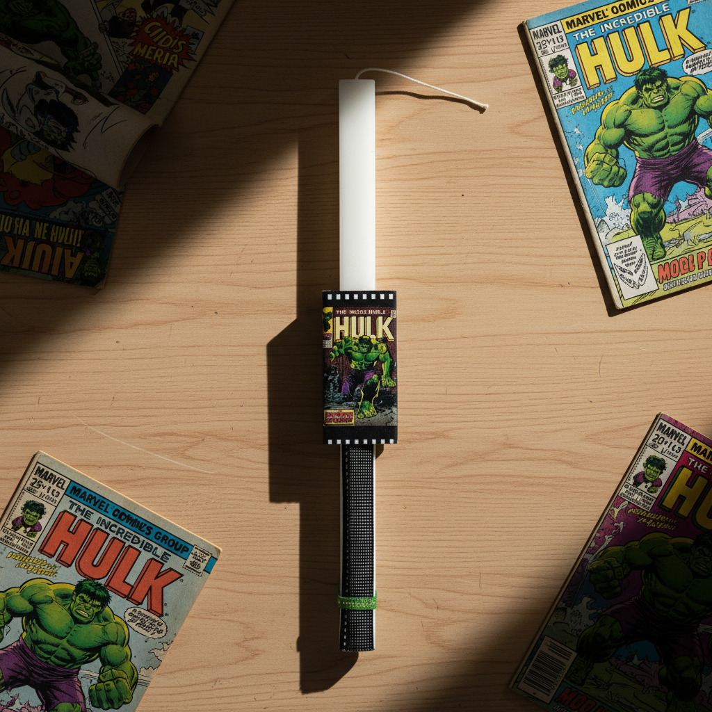 Λαμπάδα χειροποίητη "Hulk"-LAFOTOU-IDEE | Home & Living Concept Store