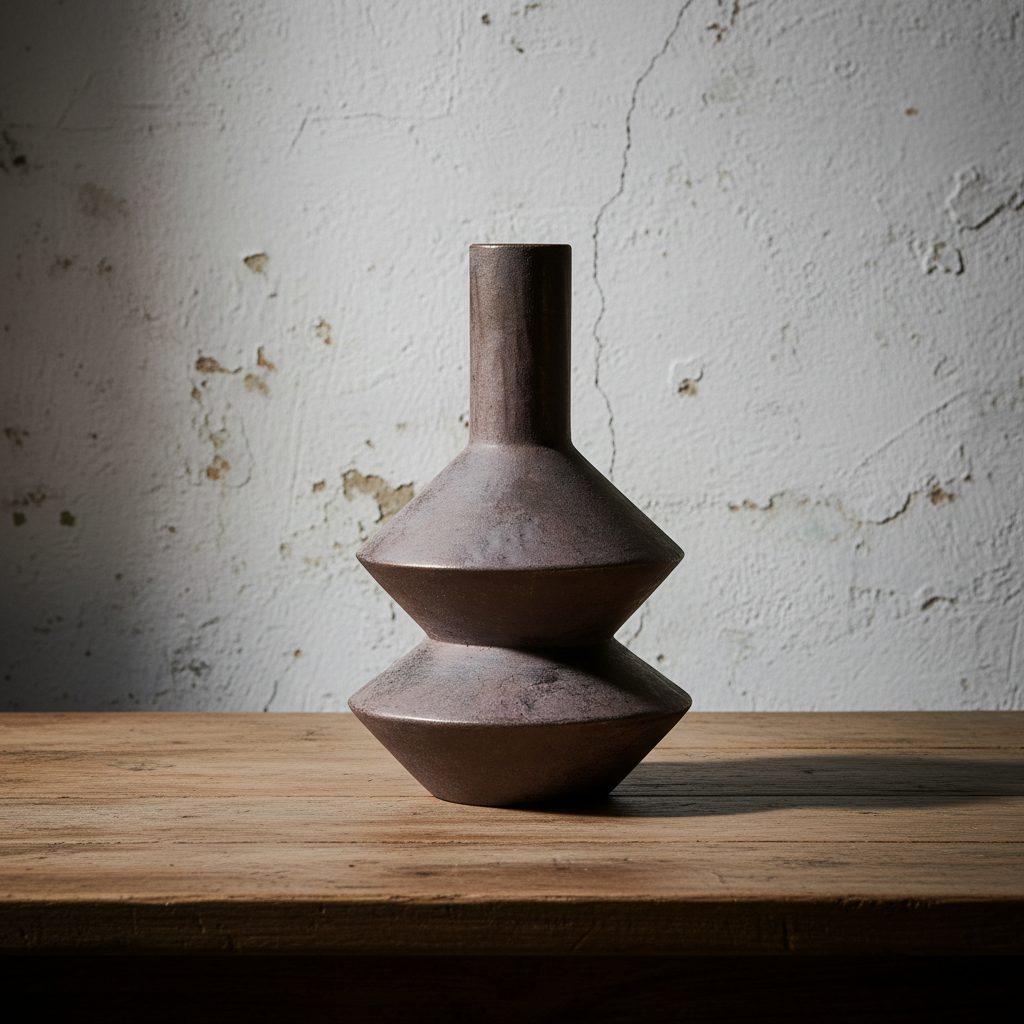 Χειροποίητο Βάζο Terracotta “Zig-Zag” για διακοσμητική σύνθεση