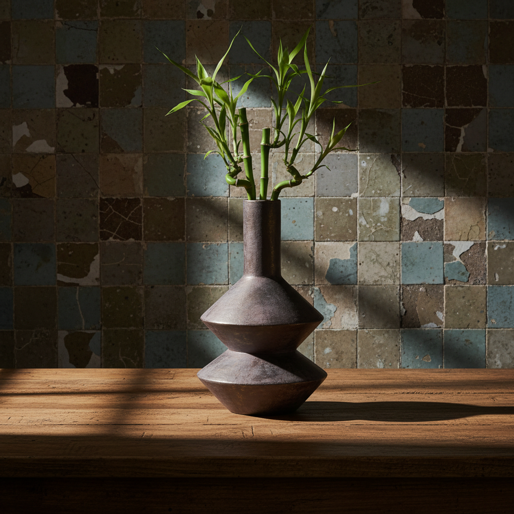 Χειροποίητο Βάζο Terracotta “Zig-Zag” για διακοσμητική σύνθεση
