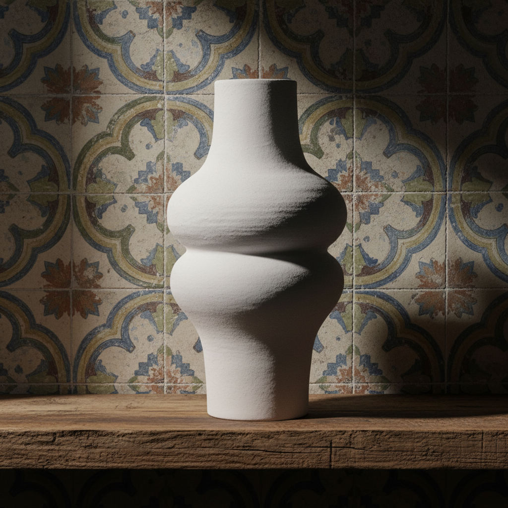 Χειροποίητο Βάζο Terracotta “Curves” για διακοσμητική σύνθεση