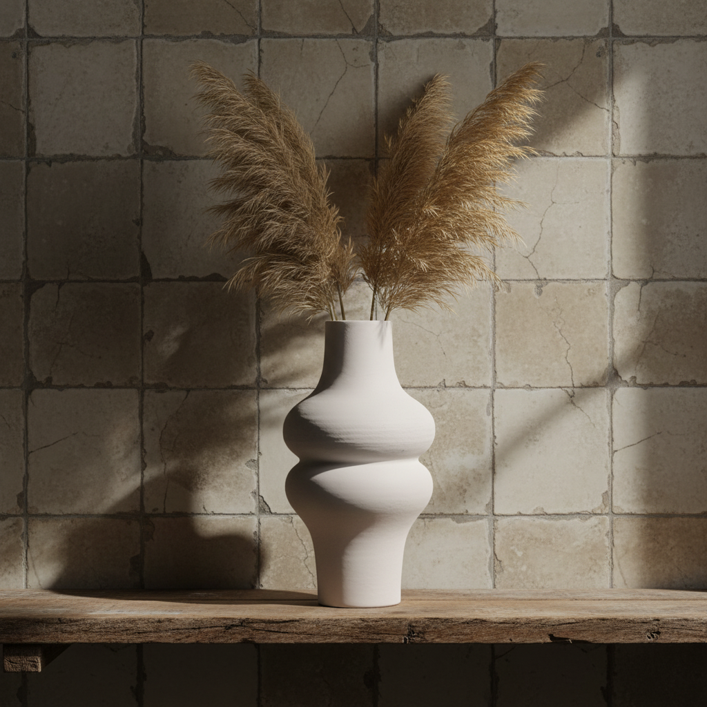 Χειροποίητο Βάζο Terracotta “Curves” για διακοσμητική σύνθεση