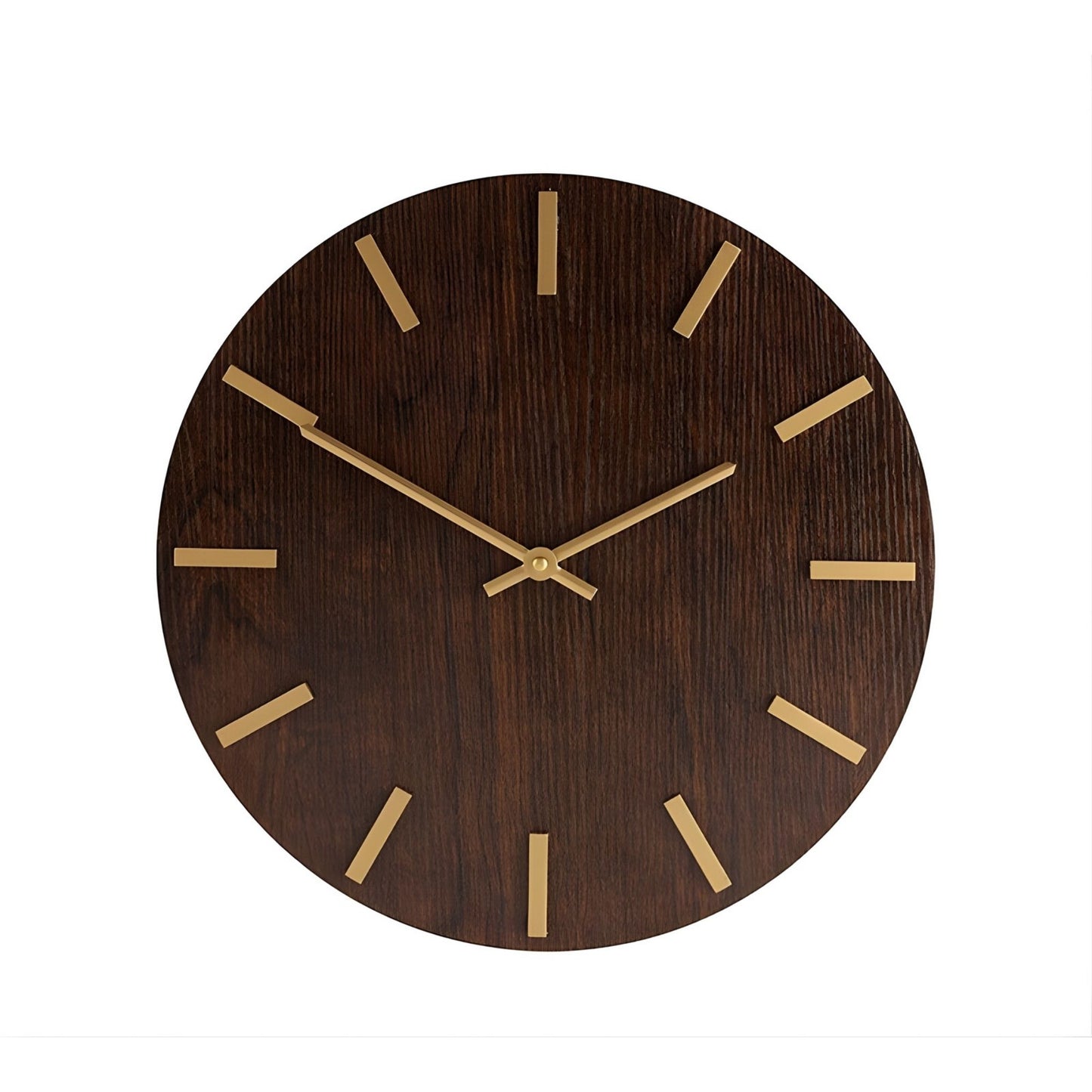 Ρολόι τοίχου καφέ με χρυσούς δείκτες-HOMEGURU-IDEE | Home & Living Concept Store