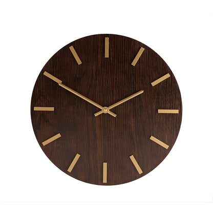 Ρολόι τοίχου καφέ με χρυσούς δείκτες-HOMEGURU-IDEE | Home & Living Concept Store