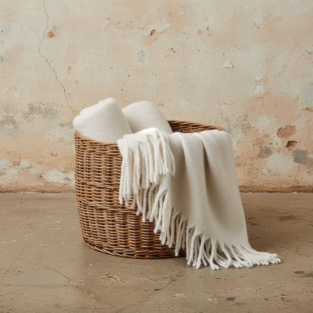 Πλεκτό Ριχτάρι με Κρόσσια σε curated home styling