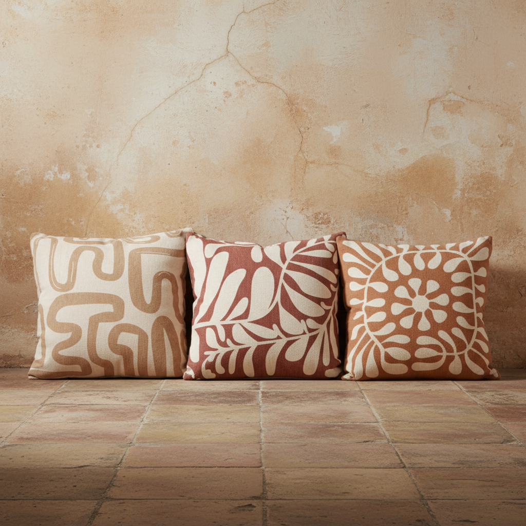 Διακοσμητικό μαξιλάρι με boho print διαθέσιμο σε τρία σχέδια