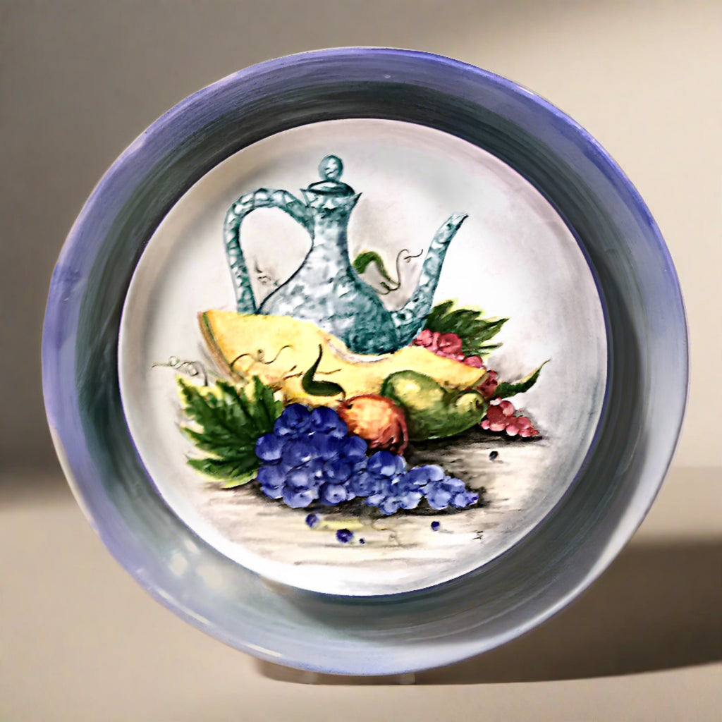 Μεγάλη Χειροποίητη Κεραμική Πιατέλα Achaia Ceramics 44 εκ. - vintage διακοσμητικό αντικείμενο IDEE