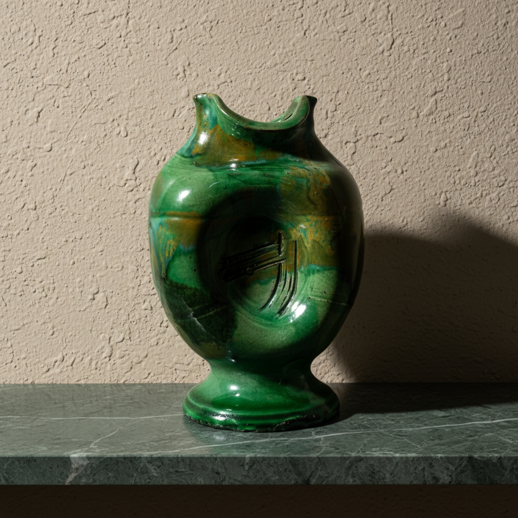 Βάζο αντίκα κεραμικό πράσινο-IDEE ANTIQUES-IDEE | Home & Living Concept Store