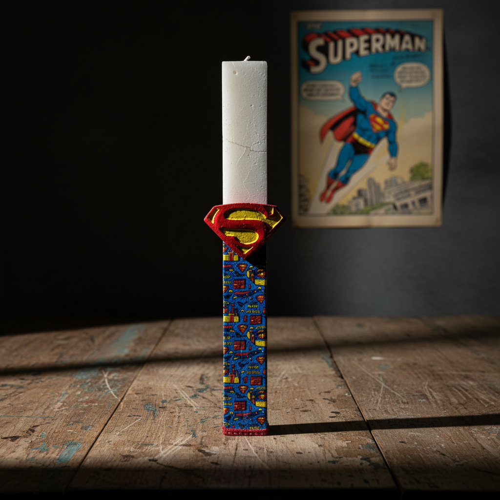 Λαμπάδα χειροποίητη "Superman"-LAFOTOU-IDEE | Home & Living Concept Store
