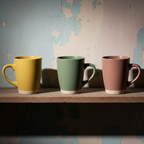 Κούπα stoneware 320ml σε 3 χρώματα για διακόσμηση σπιτιού