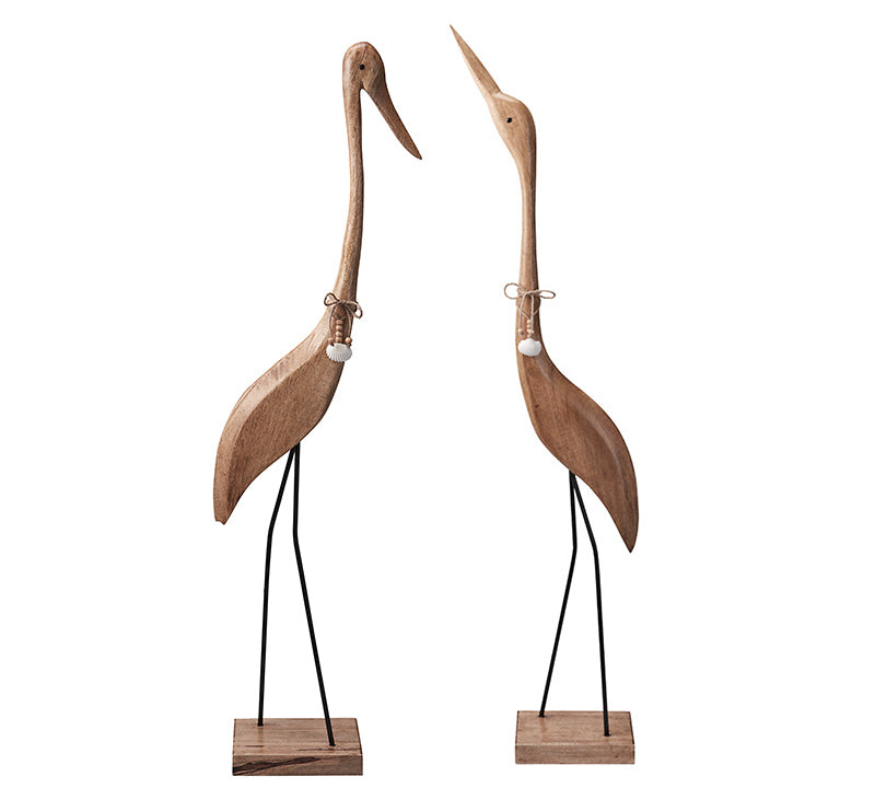 Διακοσμητικοί ερωδιοί από mango wood για boho chic διακόσμηση