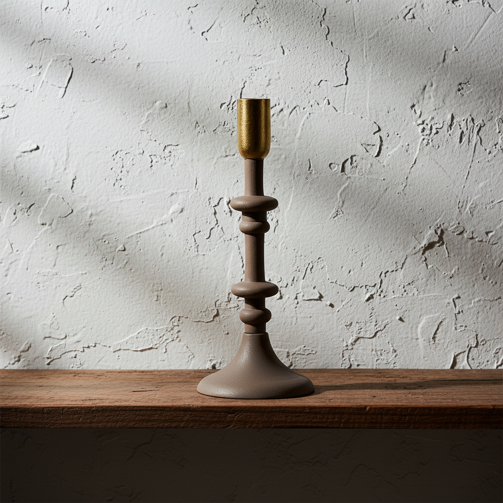 Κηροπήγιο καφέ-χρυσό-ESTHETI-IDEE | Home & Living Concept Store