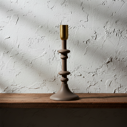 Κηροπήγιο καφέ-χρυσό-ESTHETI-IDEE | Home & Living Concept Store