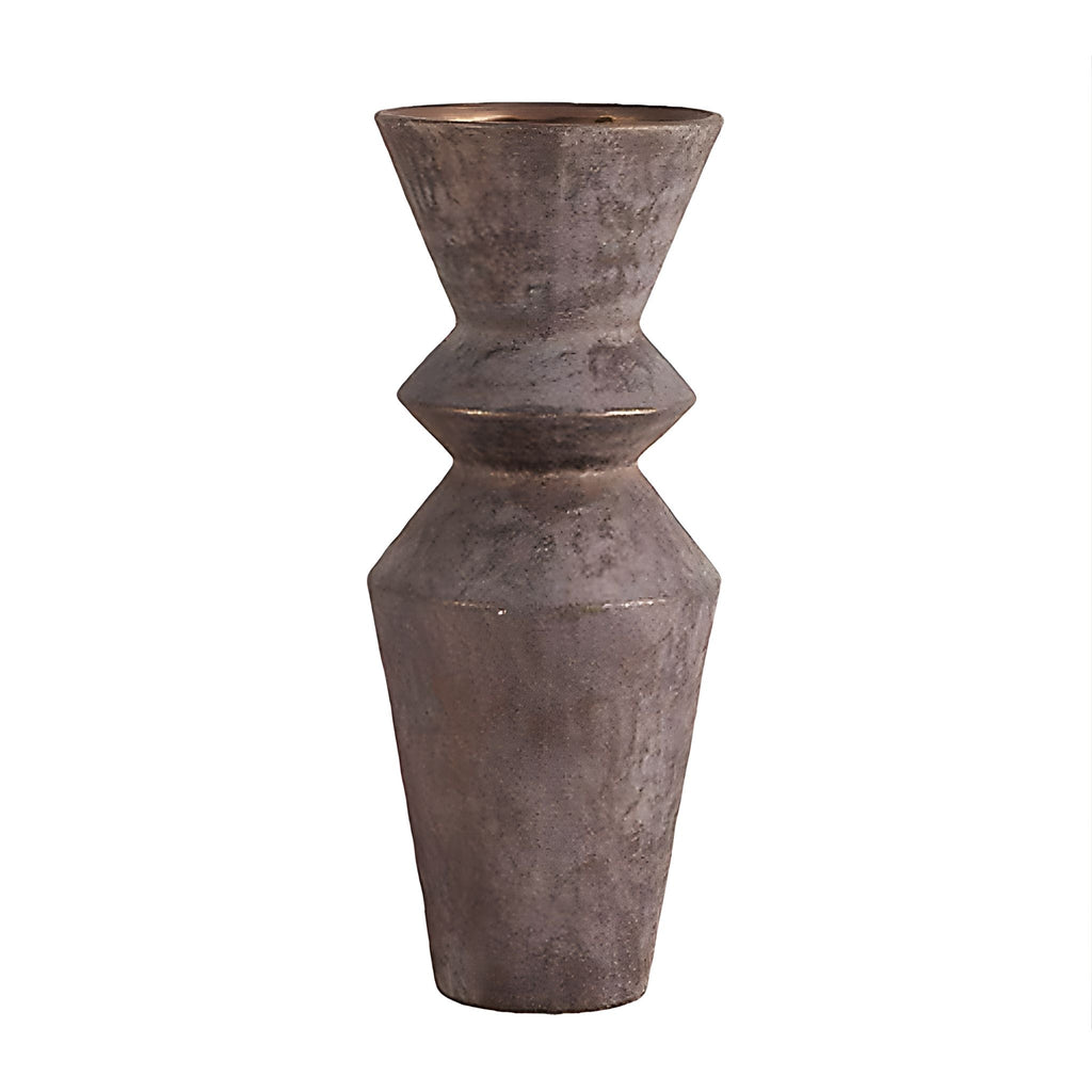 Χειροποίητο Βάζο Terracotta “Zig-Zag” σε Καφέ Τόνο για διακοσμητική σύνθεση