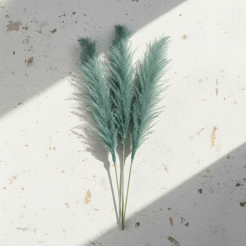 Φυτό/κλαδί Pampas Grass βεραμάν Σετ 3 για διακοσμητική σύνθεση σε βάζο