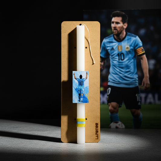 Λαμπάδα χειροποίητη "Messi"-LAFOTOU-IDEE | Home & Living Concept Store
