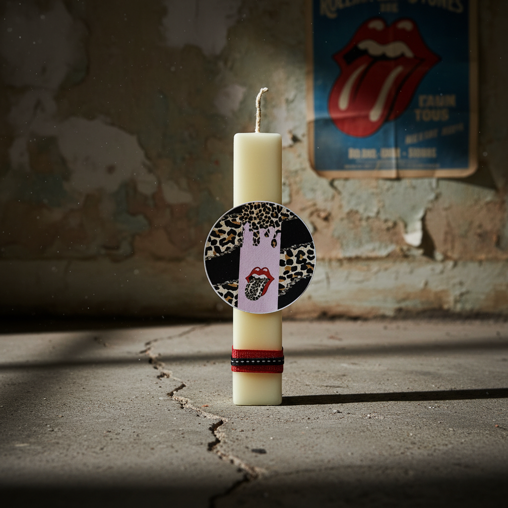 Λαμπάδα χειροποίητη "Rolling Stones"-LAFOTOU-IDEE | Home & Living Concept Store