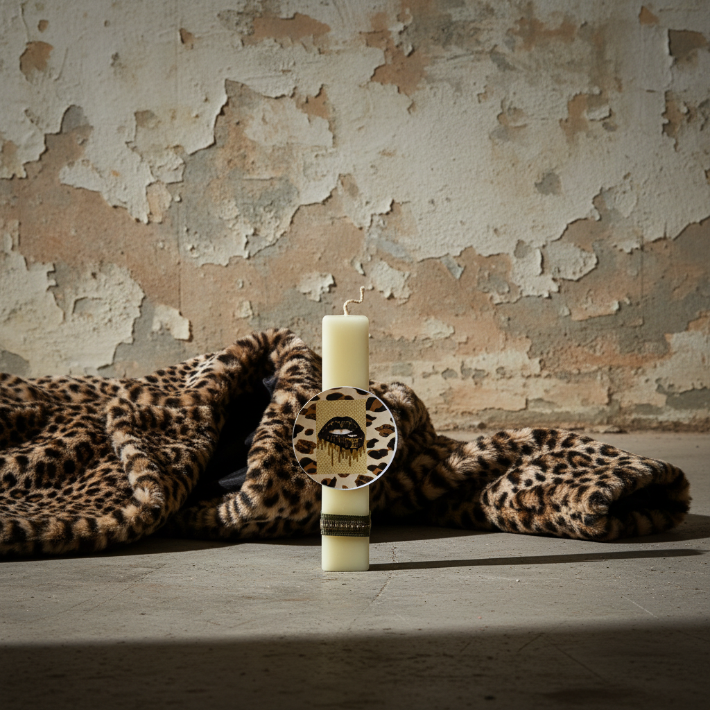 Λαμπάδα χειροποίητη "Leopard"-LAFOTOU-IDEE | Home & Living Concept Store