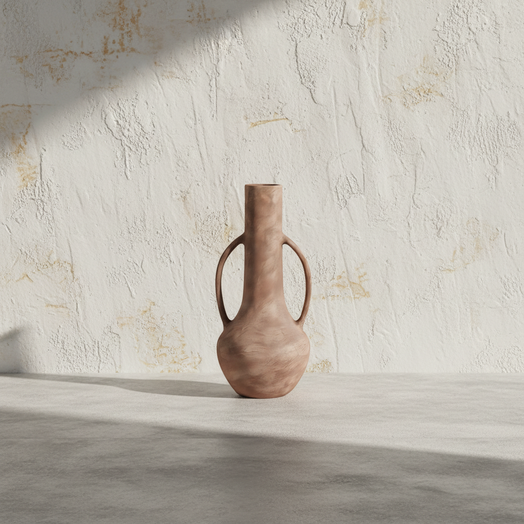 Επιδαπέδιο Βάζο Αμφορέας Terracotta για διακοσμητική σύνθεση