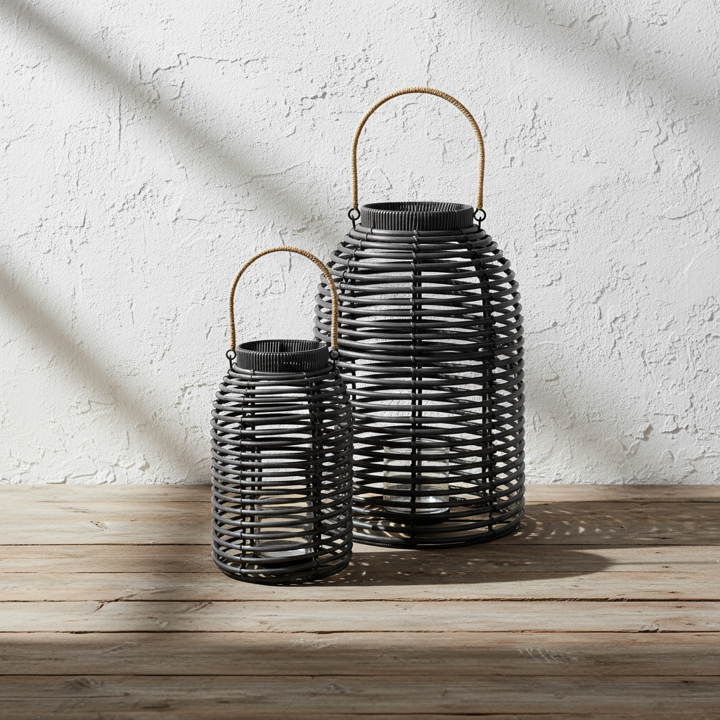 Φανάρι Rattan σε 2 Μεγέθη σε curated home styling
