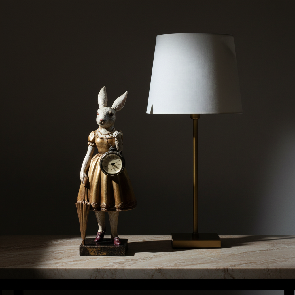 Διακοσμητικός Λαγός Μπαρόκ με Ρολόι σε curated home styling