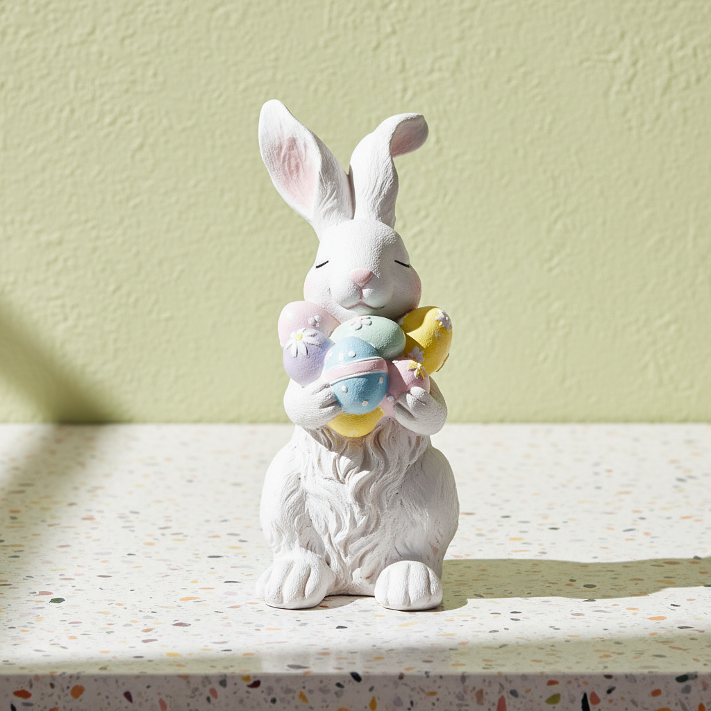 Πασχαλινός λαγός με πολύχρωμα αυγά