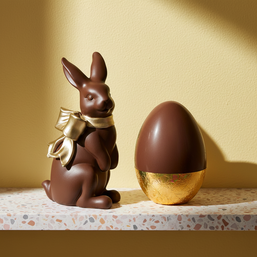 Πασχαλινός λαγός με χρυσό φιόγκο