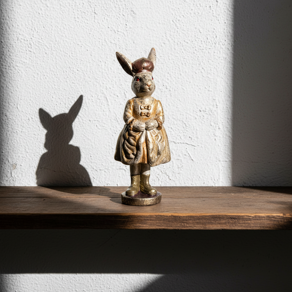 Πασχαλινός λαγός με χρυσό φόρεμα