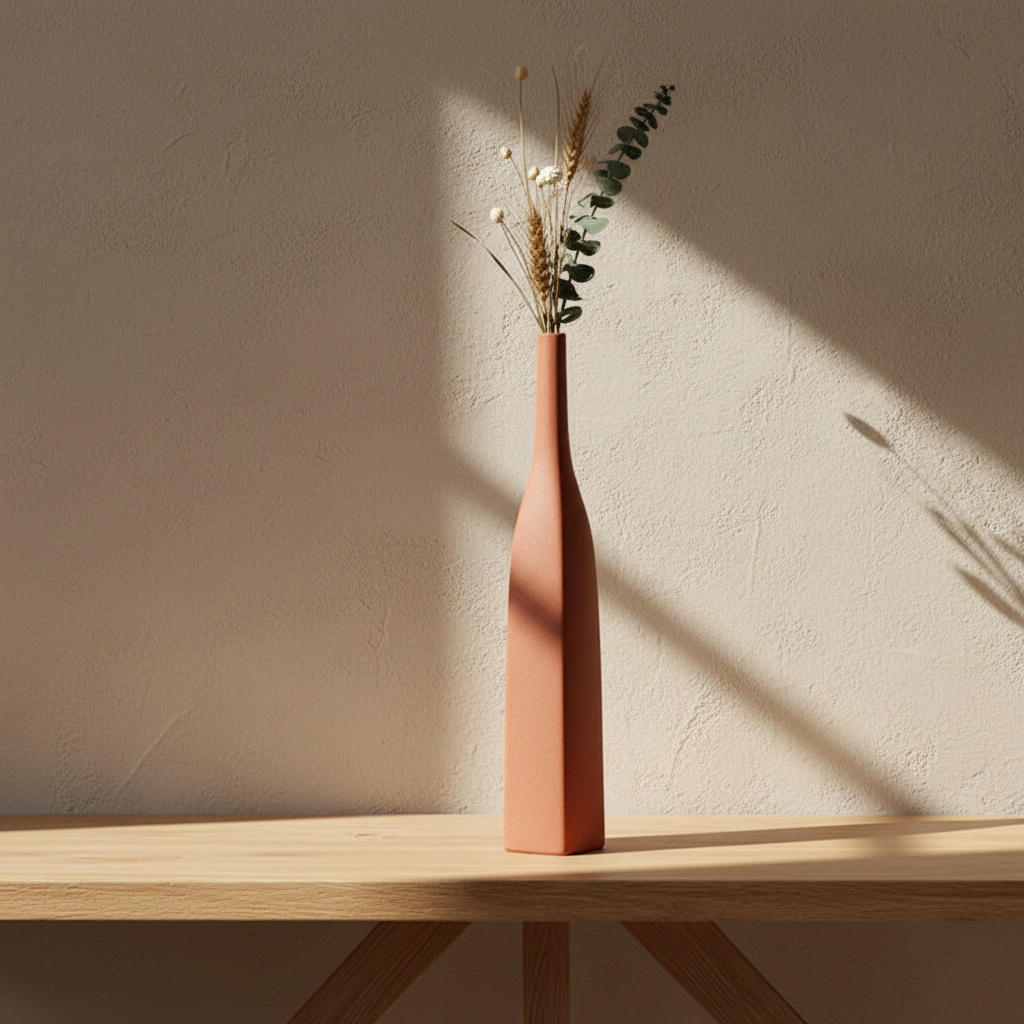 Terracotta πορσελάνινο βάζο για organic modern χώρο