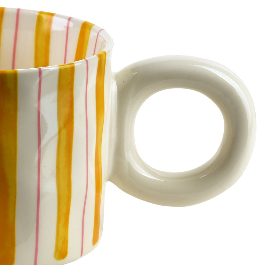 Κεραμική κούπα Rodi με playful ριγέ design για καφέ ή τσάι - λεπτομέρεια προϊόντος