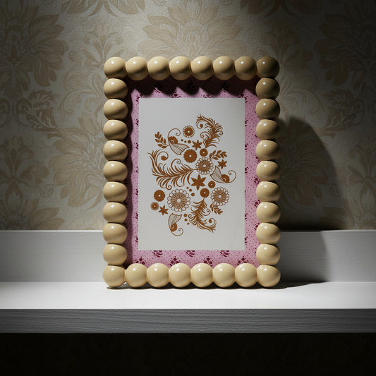 Κορνίζα Beads μπεζ