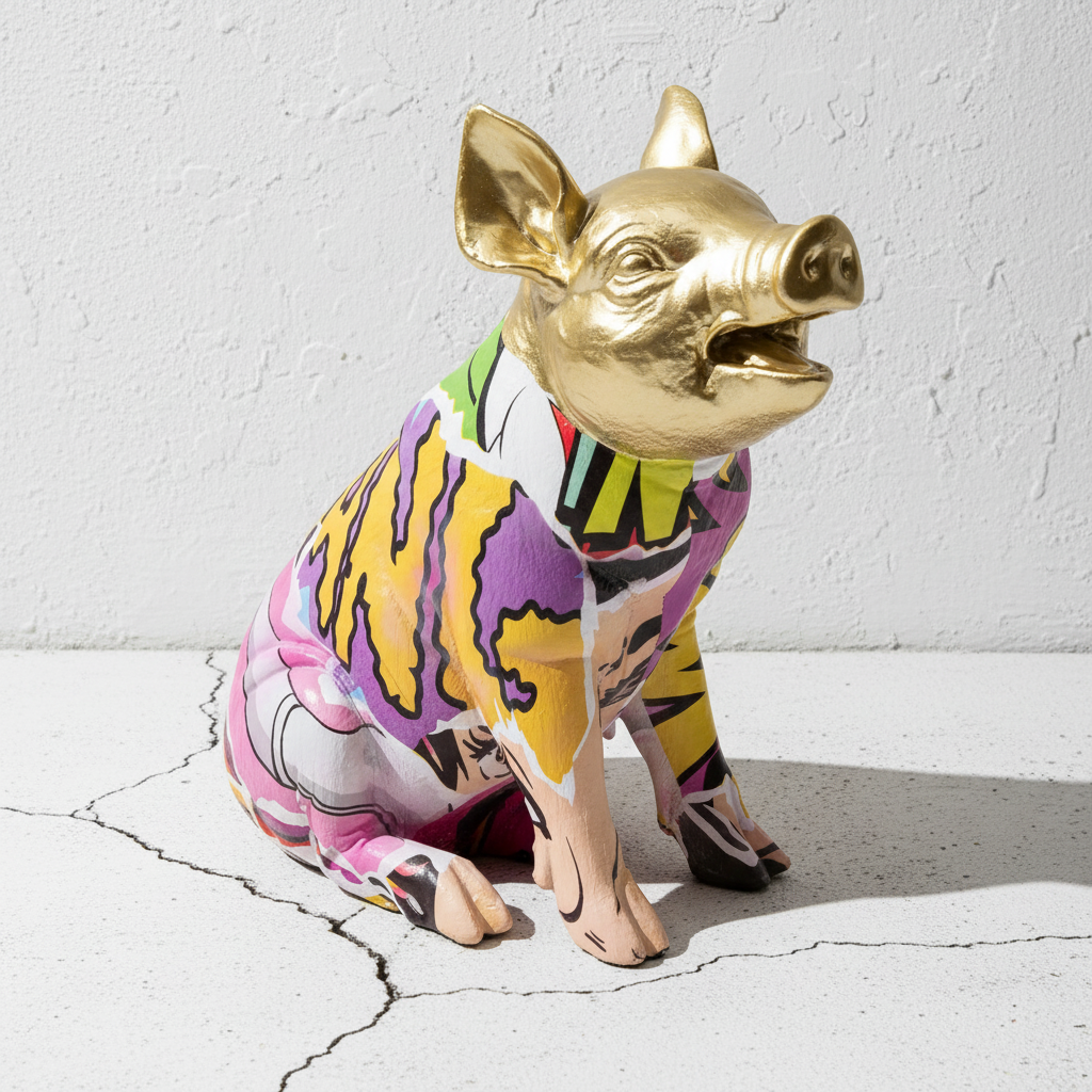 Επιτραπέζιο Διακοσμητικό “Graffiti Pig” με playful pop art αισθητική