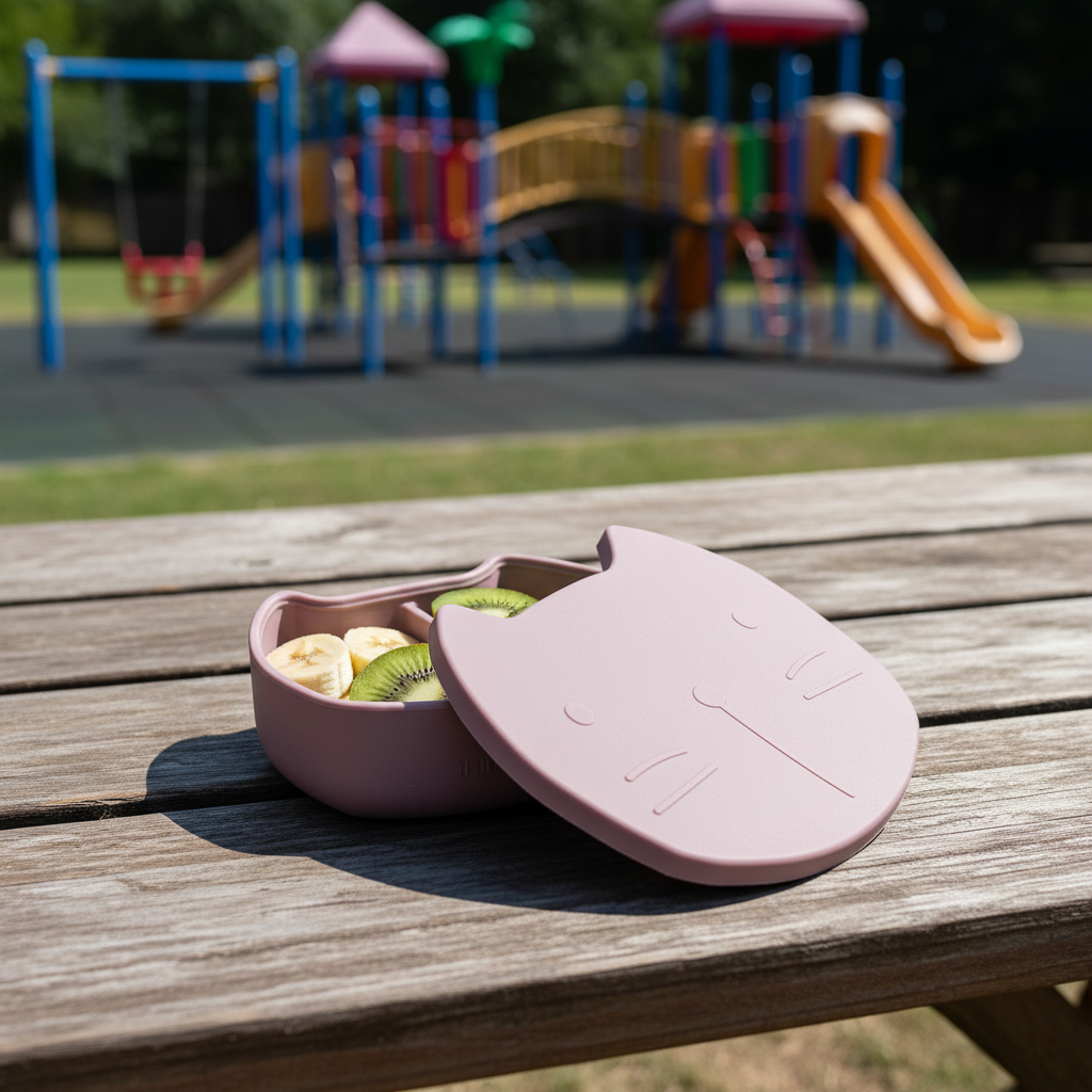 Lunchbox σιλικόνης "Pippa the cat" για βρεφικό ή παιδικό δωμάτιο